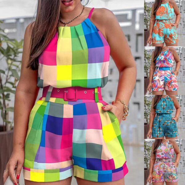 Sleeveless Printed Fashion Women's Two-Piece Set